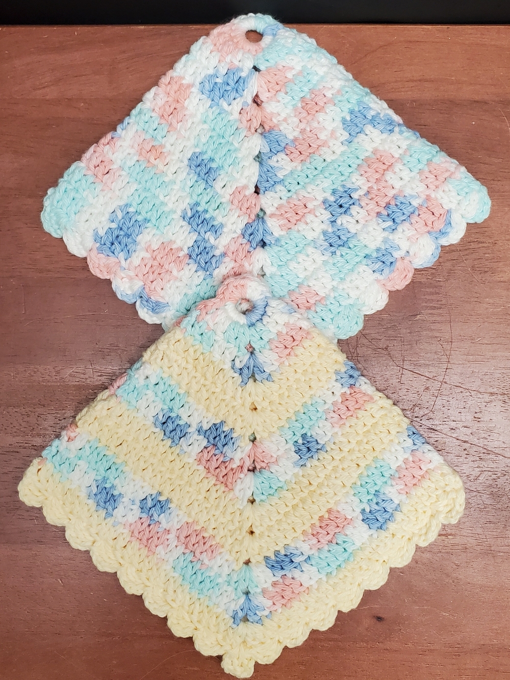 Handmade Granny Core Double Crochet Cotton Potholders Hot Pads Trivet